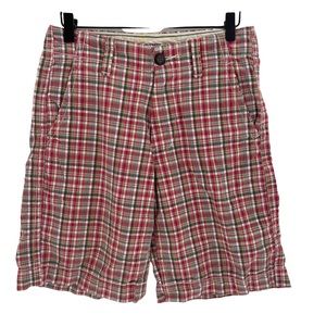 AEO | Preppy Academia Classic Length 100% Cotton Mens‎ Plaid Shorts Size 28
